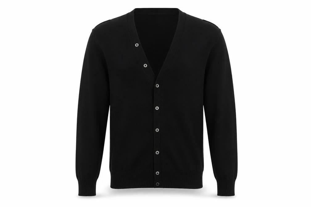 River Island Men's Black Wool Blend V-Neck Cardigan Size S