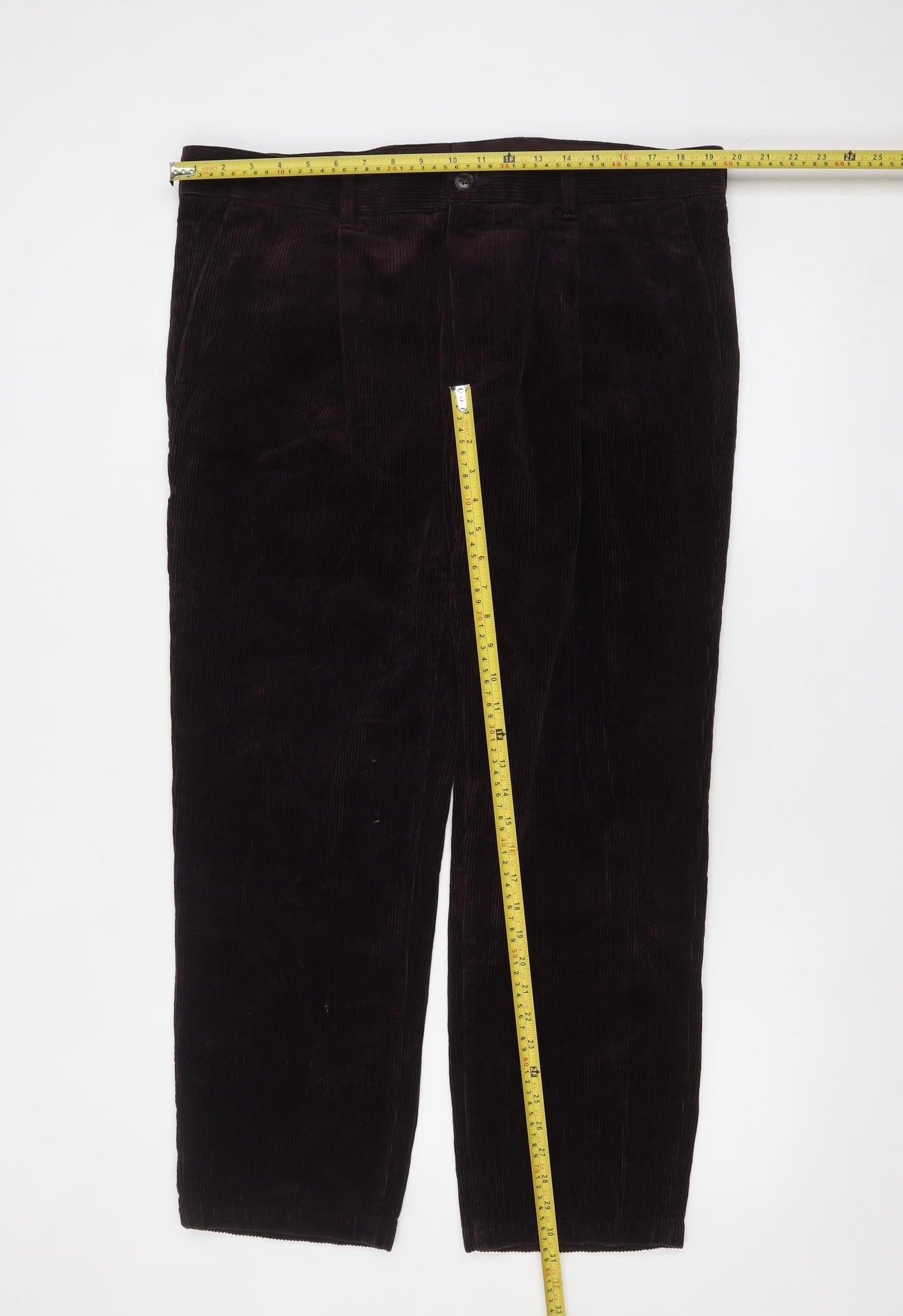 Marks and Spencer Men's Brown Corduroy Trousers 38/29 Regular Fit