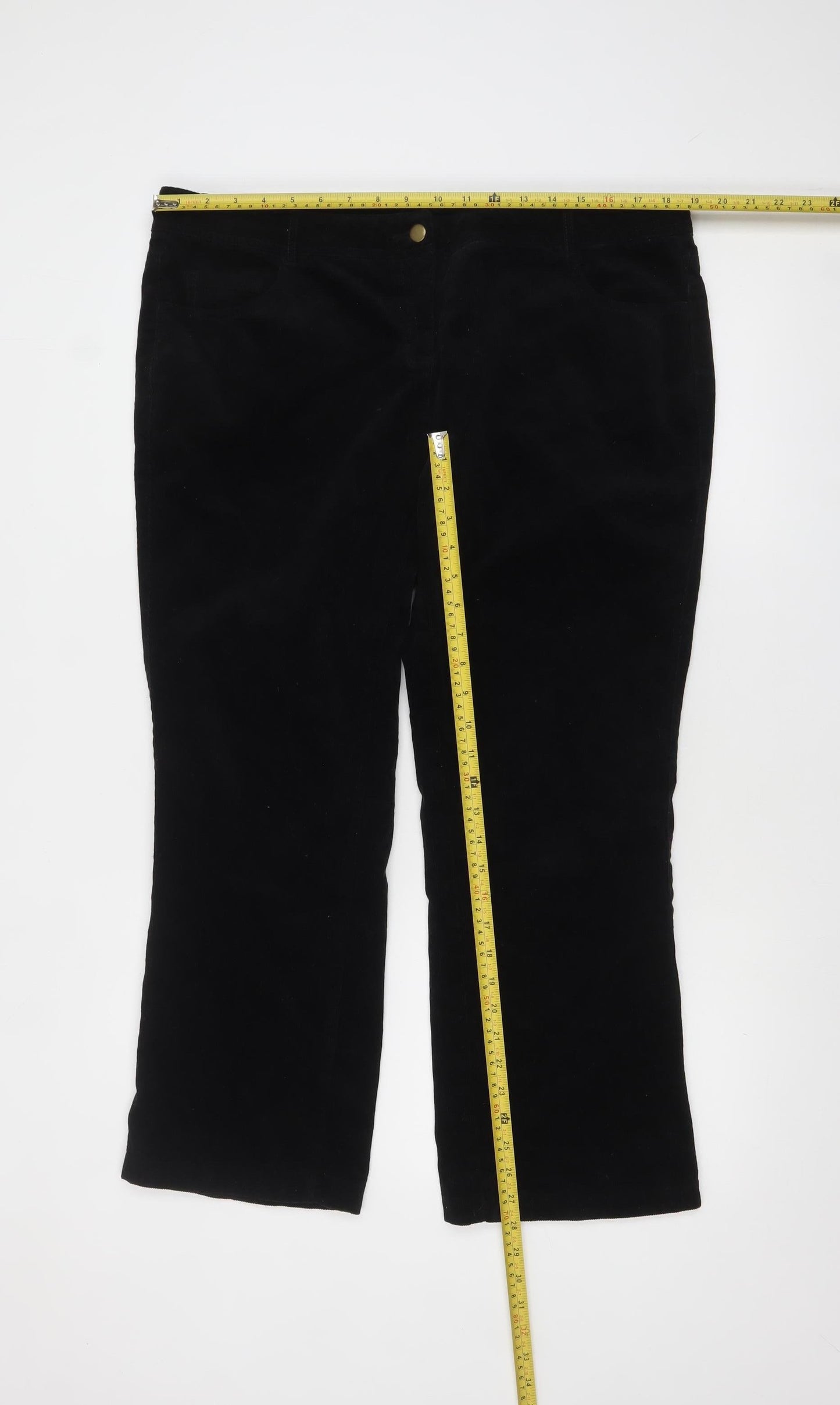 Next Women’s Black Corduroy Straight Chino Trousers Size 18