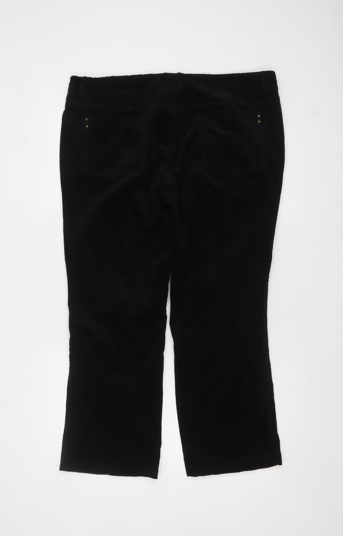 Next Women’s Black Corduroy Straight Chino Trousers Size 18