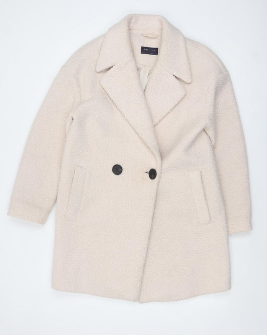 Marks and Spencer Women's Beige 10 Overcoat Fleece Lined Mid-Length