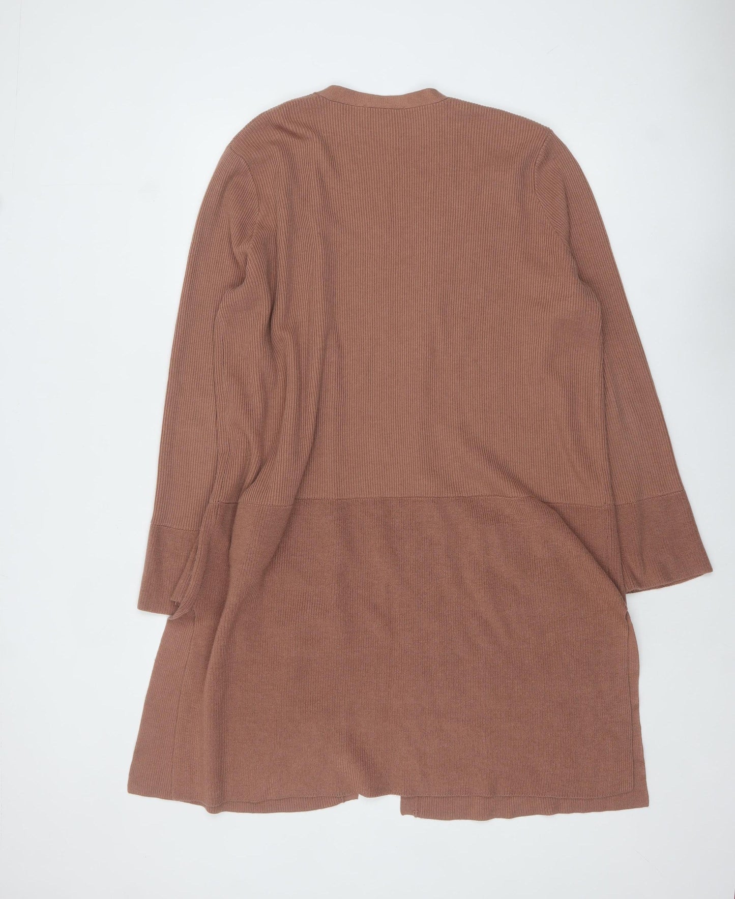 ASOS Women’s Brown Long Cardigan Size 18 Knit Open Front
