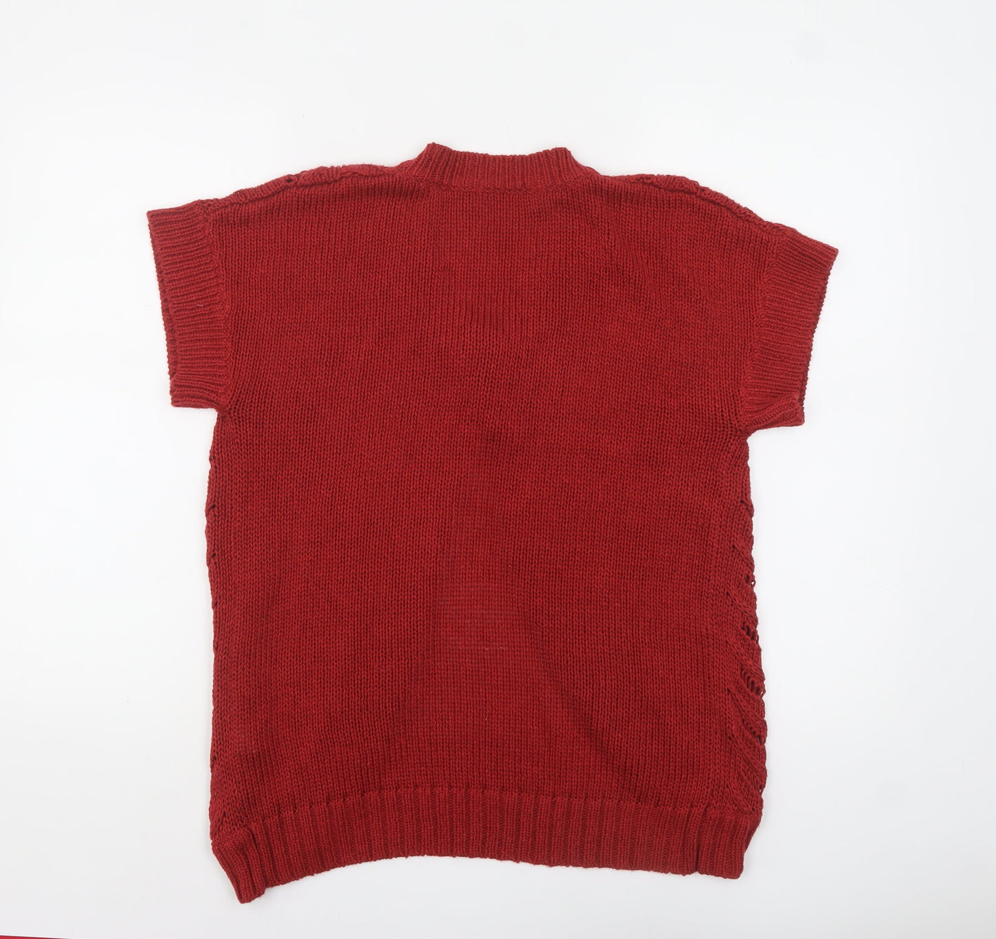 Marks and Spencer Women’s Red Open Knit Short Sleeve Cardigan Size 10