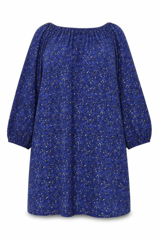 Next Women Blue Floral Shift Dress Size 14 3/4 Sleeve