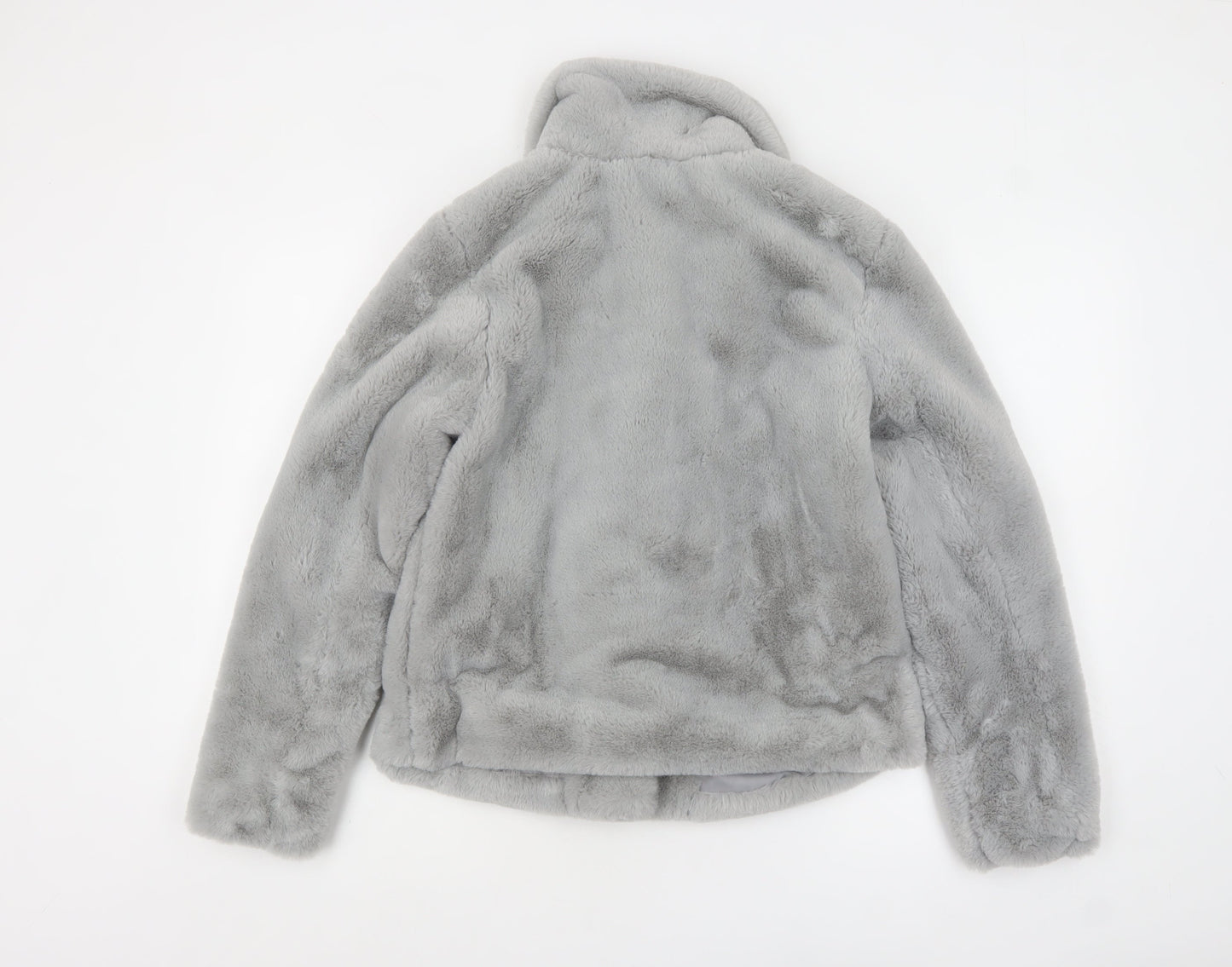 George Women’s Grey Faux Fur Coat XS Soft Lined Winter Overcoat