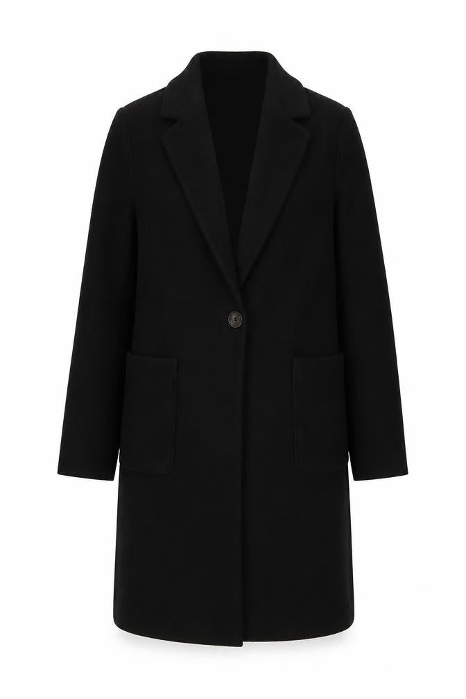 Marks and Spencer Women's Black Long Overcoat Size 10 Classic Style