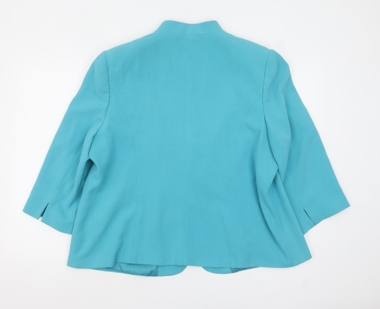 Isle Women Blue Regular 3/4 Sleeve Shawl Collar Blazer Size 22