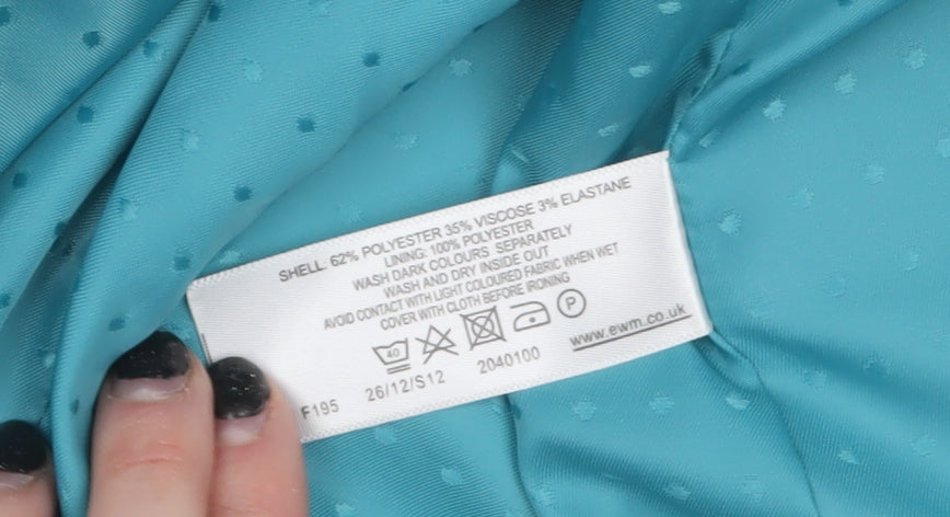 Isle Women Blue Regular 3/4 Sleeve Shawl Collar Blazer Size 22
