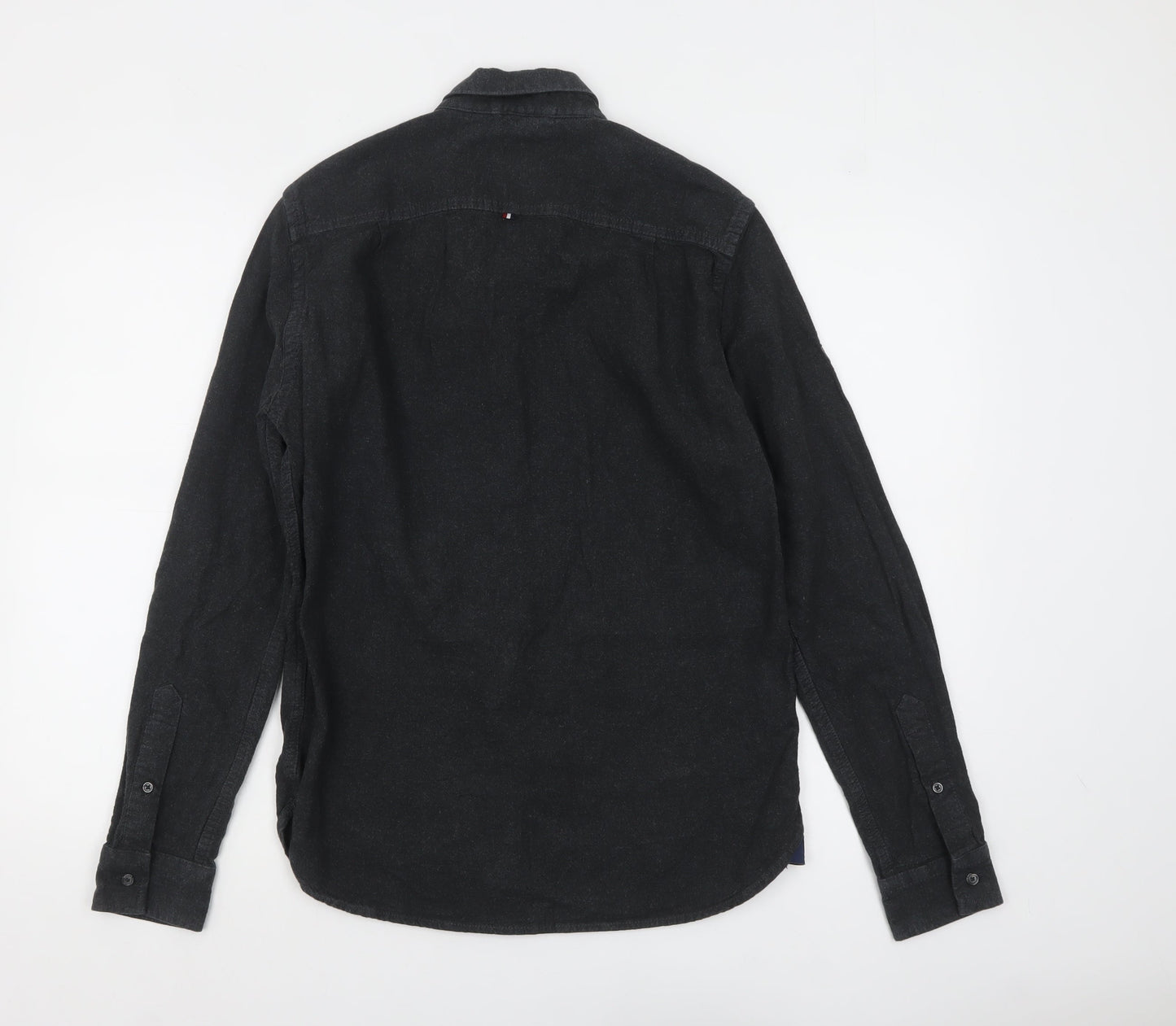 Superdry Men’s Black Flannel Button-Up Long Sleeve Casual Shirt Medium