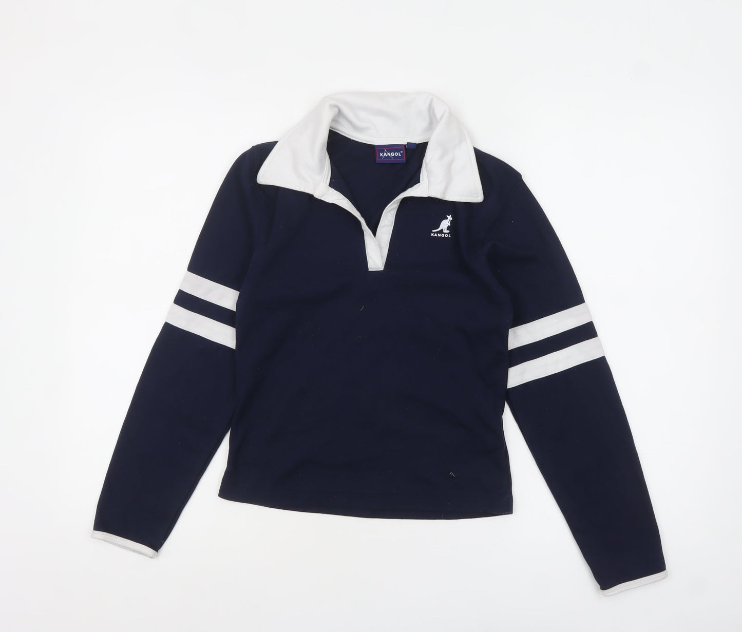 Kangol Women's Blue Collared Long Sleeve Polo Shirt Size 10