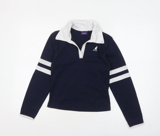 Kangol Women's Blue Collared Long Sleeve Polo Shirt Size 10