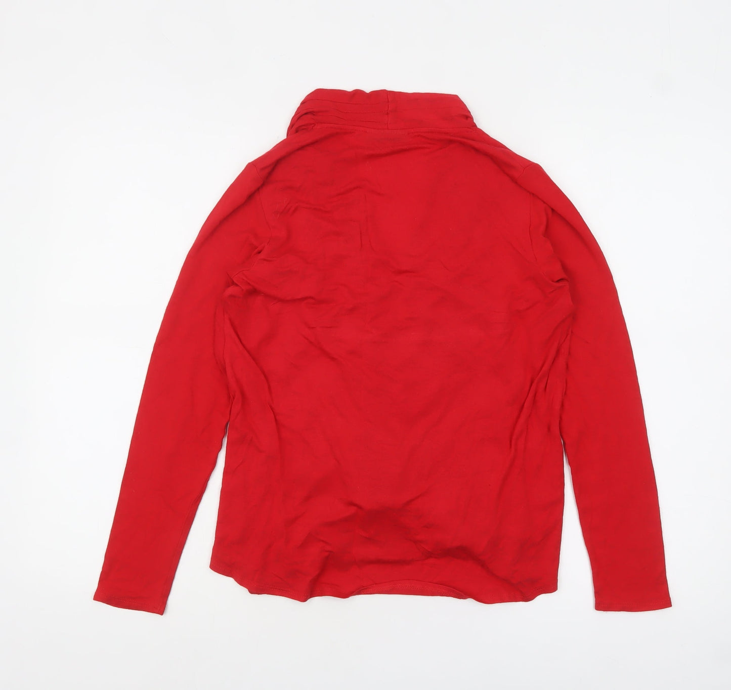Wallis Women Red Wrap Long Sleeve Jersey Blouse Size 12