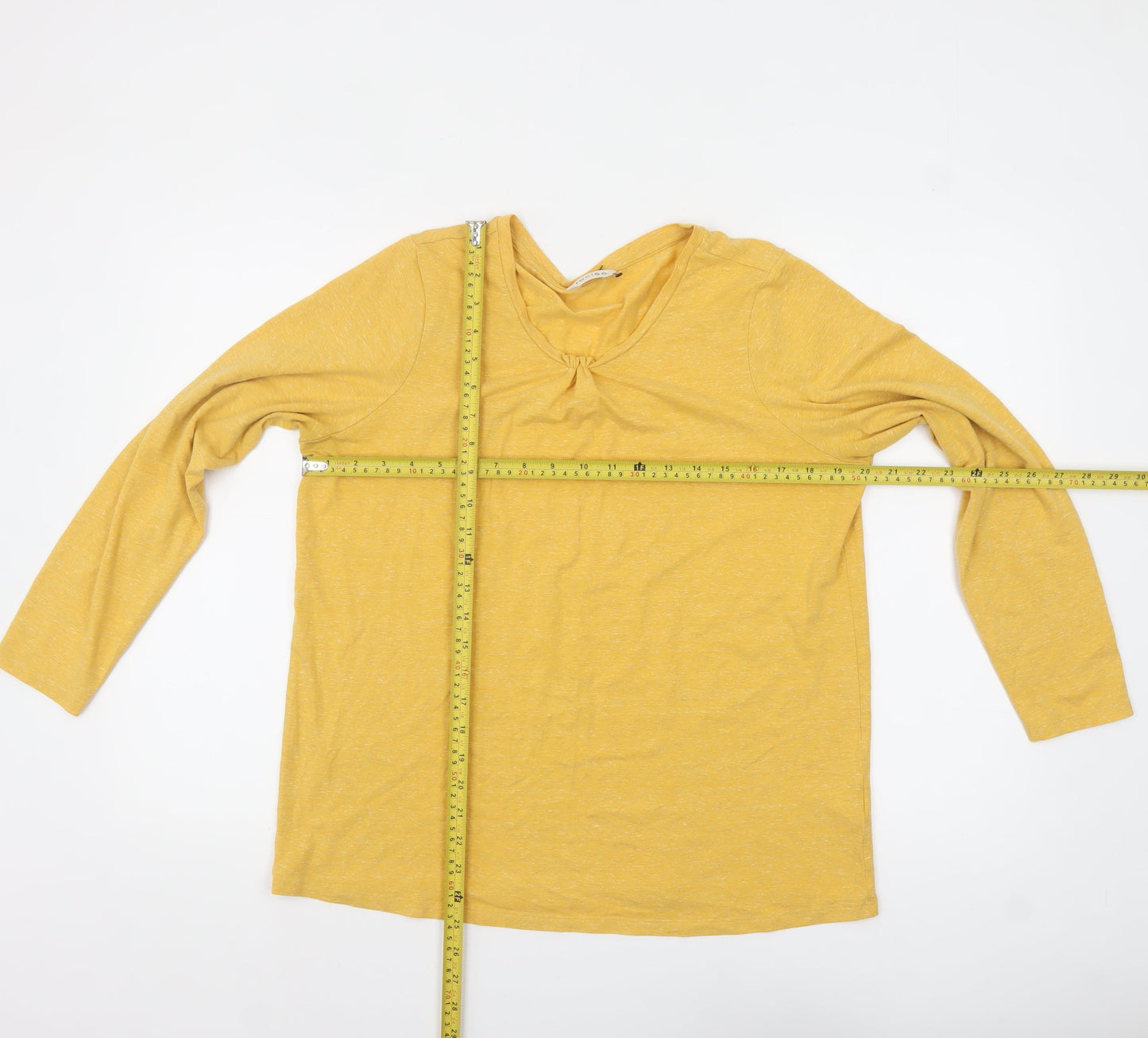 Marks and Spencer Women's Yellow Long Sleeve V-Neck T-Shirt Size 16