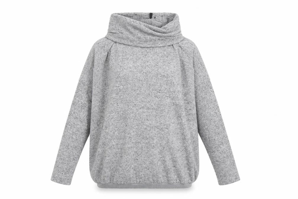 Phase Eight Women Grey Cowl Neck Long Sleeve Tunic Top UK 12