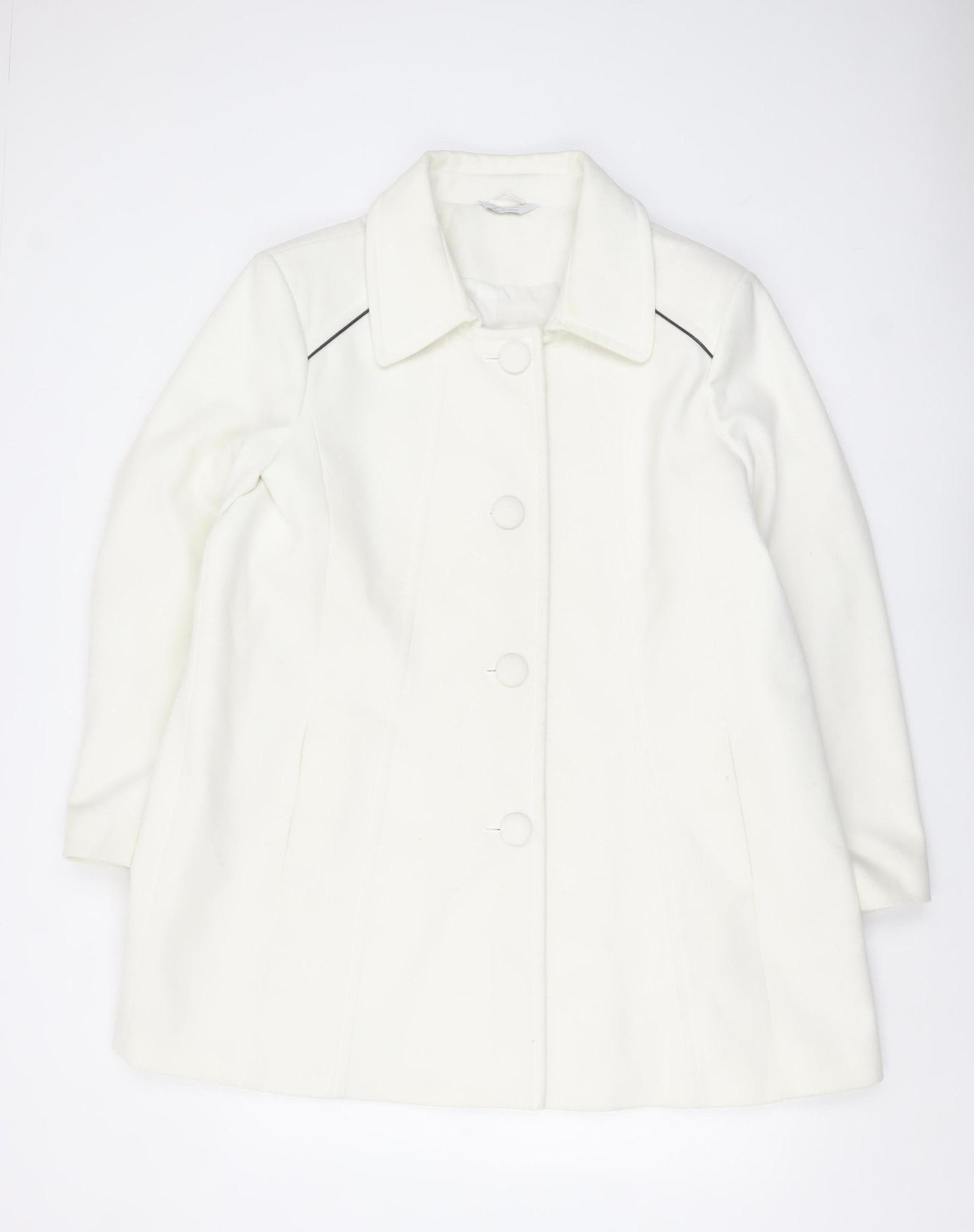 Special Collection Women's White Size 22 Mid-Length Button Coat