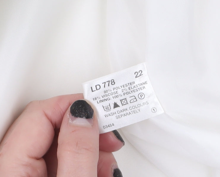Special Collection Women's White Size 22 Mid-Length Button Coat