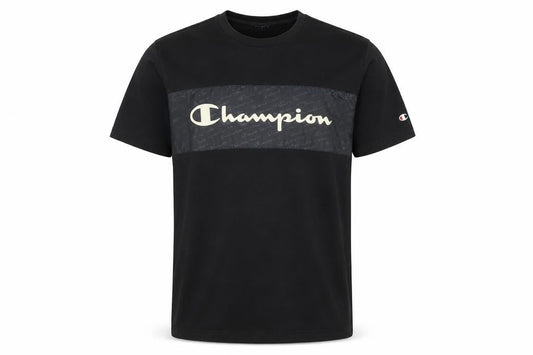 Champion Men's Black Medium Graphic Logo Crew Neck T-Shirt