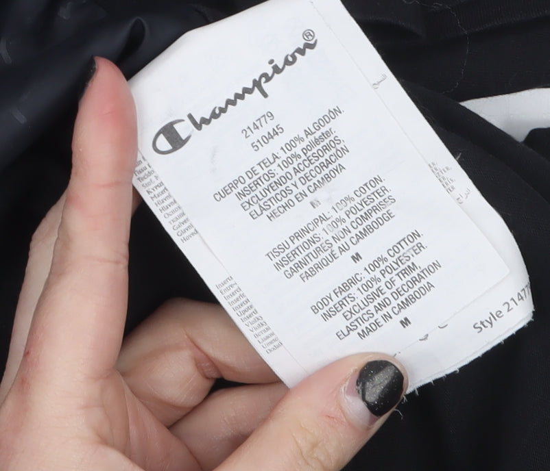 Champion Men's Black Medium Graphic Logo Crew Neck T-Shirt