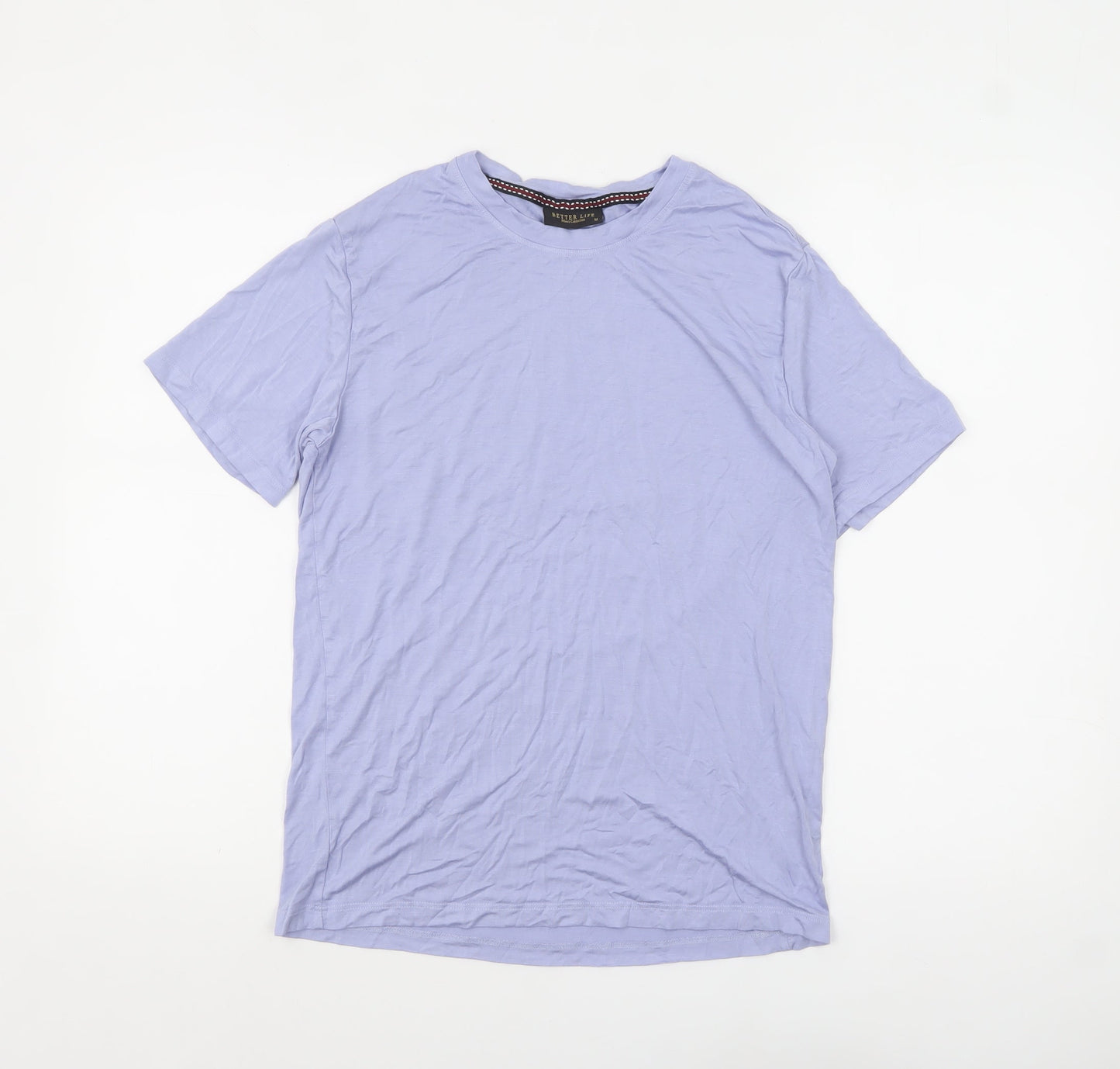 Better Life Men's Purple Cotton Crew Neck Short Sleeve T-Shirt M