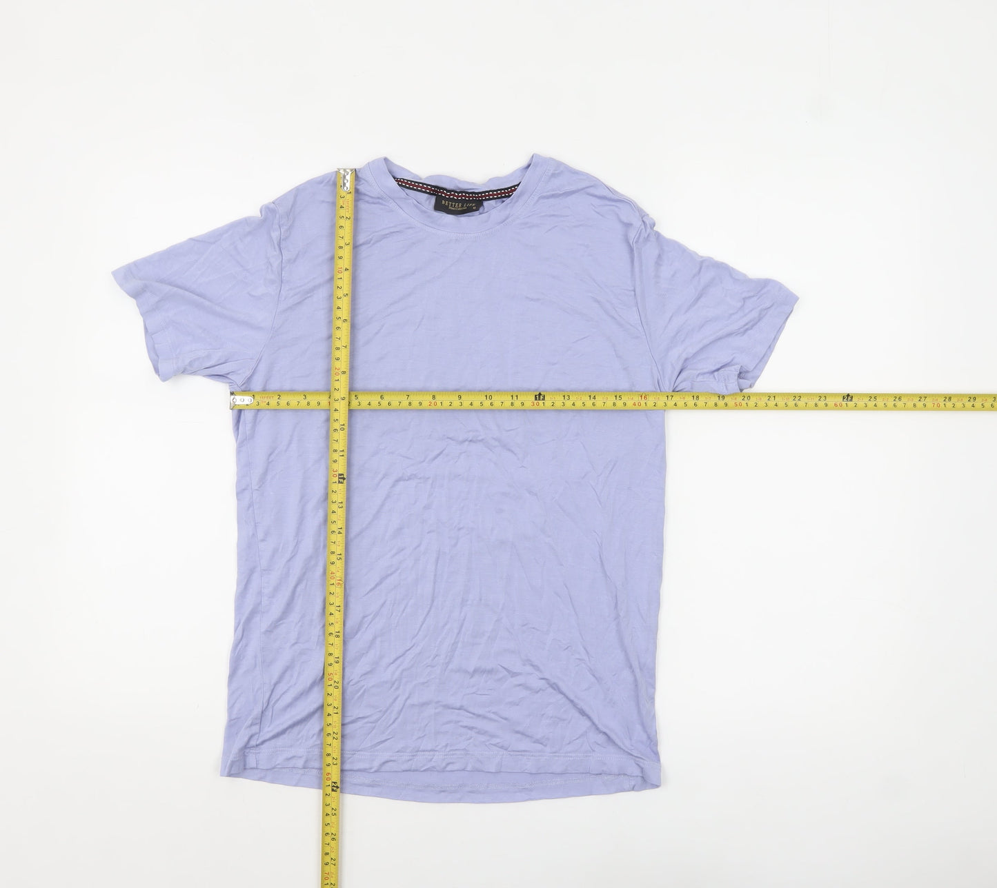 Better Life Men's Purple Cotton Crew Neck Short Sleeve T-Shirt M