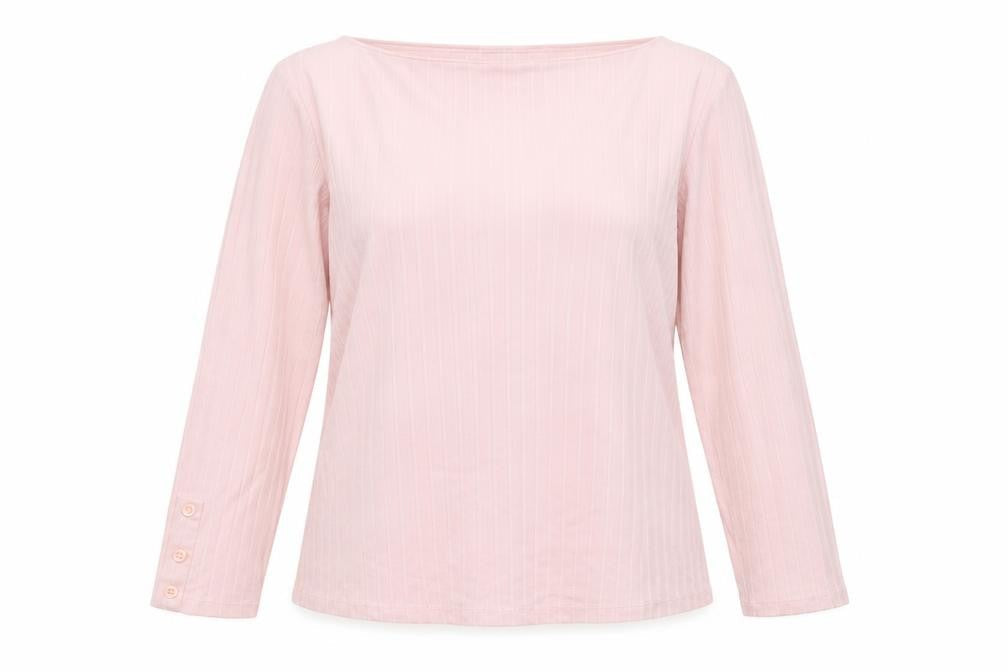 Principles Petite Women's Pink Boat Neck Long Sleeve Blouse Size 12