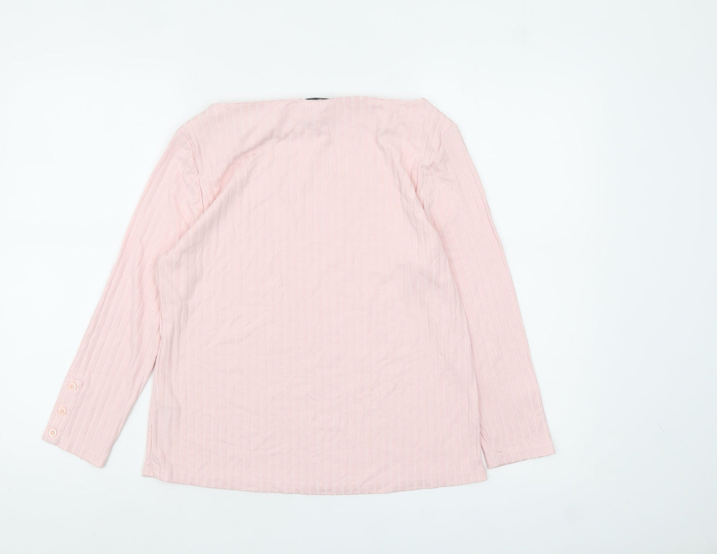 Principles Petite Women's Pink Boat Neck Long Sleeve Blouse Size 12