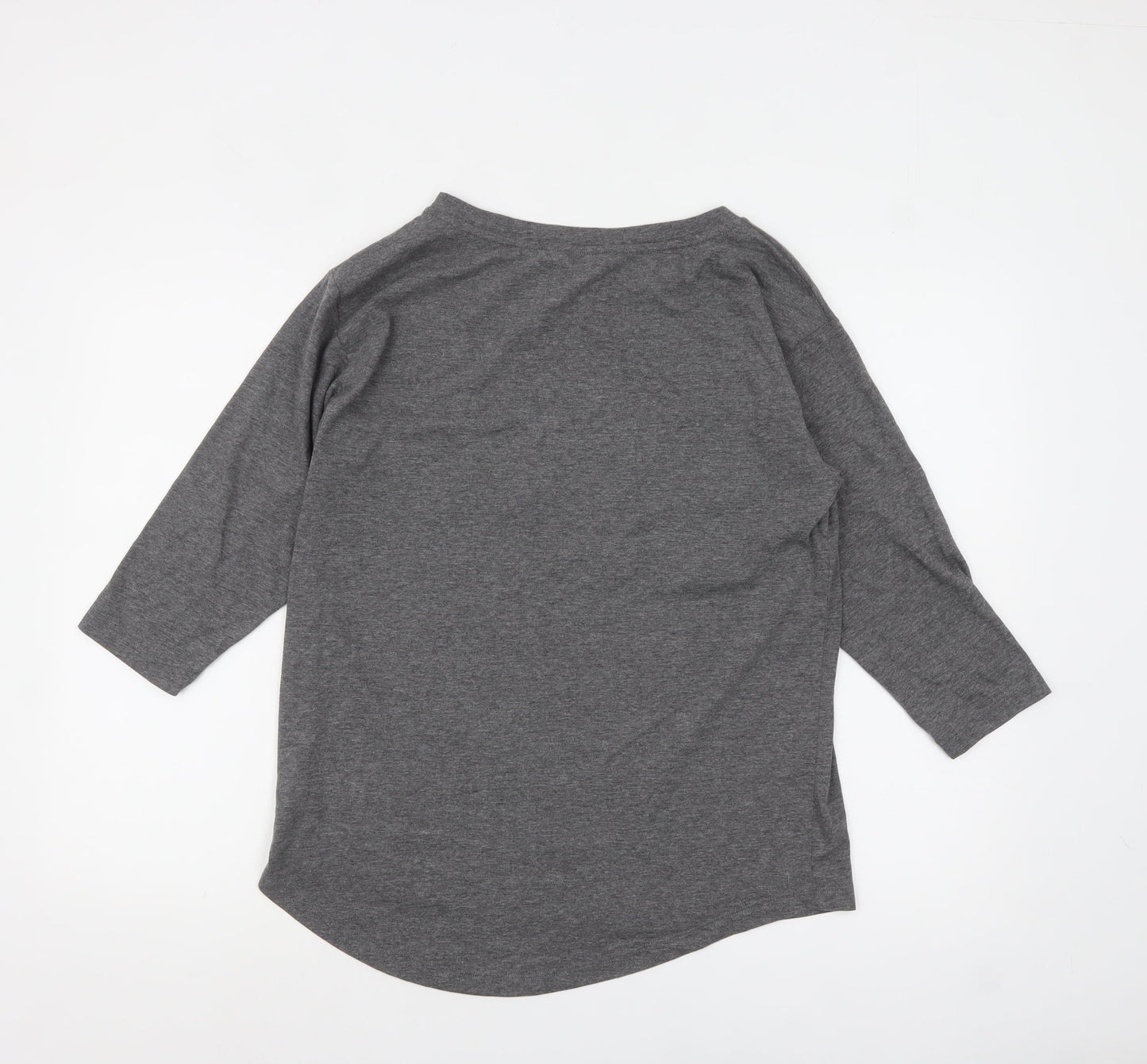 F&F Women’s Grey Rhinestone Star 3/4 Sleeve T-Shirt Size 12