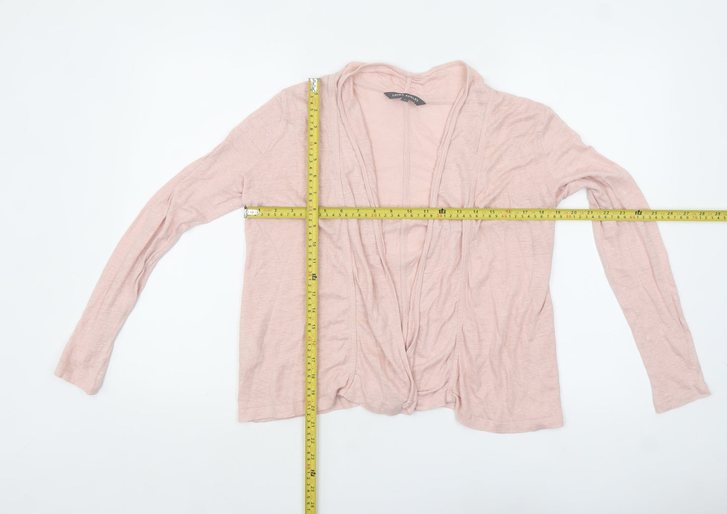 Laura Ashley Women’s Pink Linen Open Cardigan Small