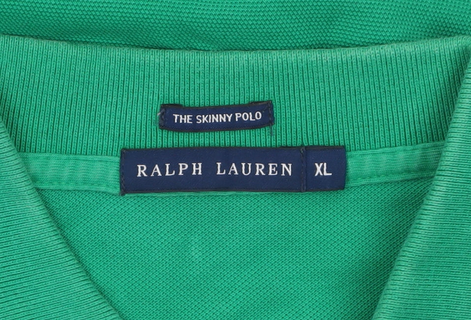 Ralph Lauren Men's Green Slim Fit Cotton Polo Shirt XL