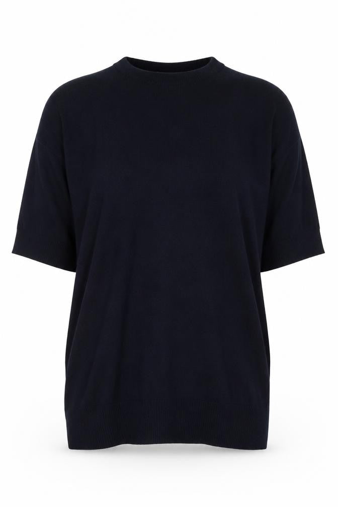 Whistles Women's Black Wool Viscose Short Sleeve Pullover Jumper M
