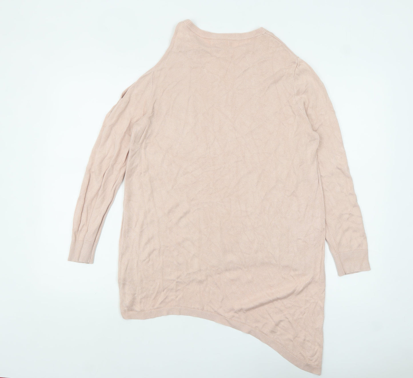 River Island Women Pink Size 14 Asymmetric Long Sleeve Pullover Jumper
