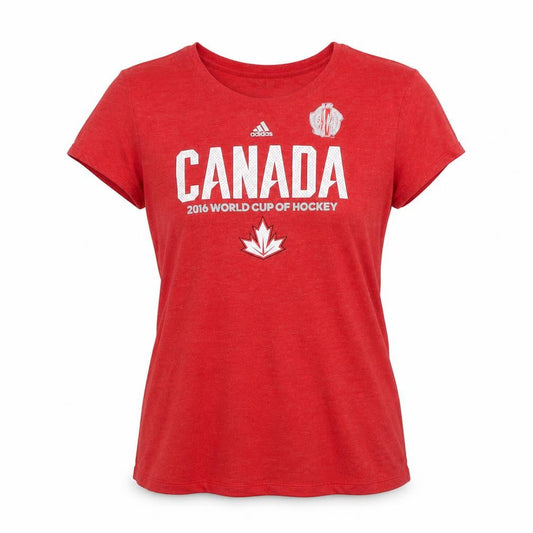 Adidas Womens Red 2XL Canada Hockey T-Shirt Short Sleeve