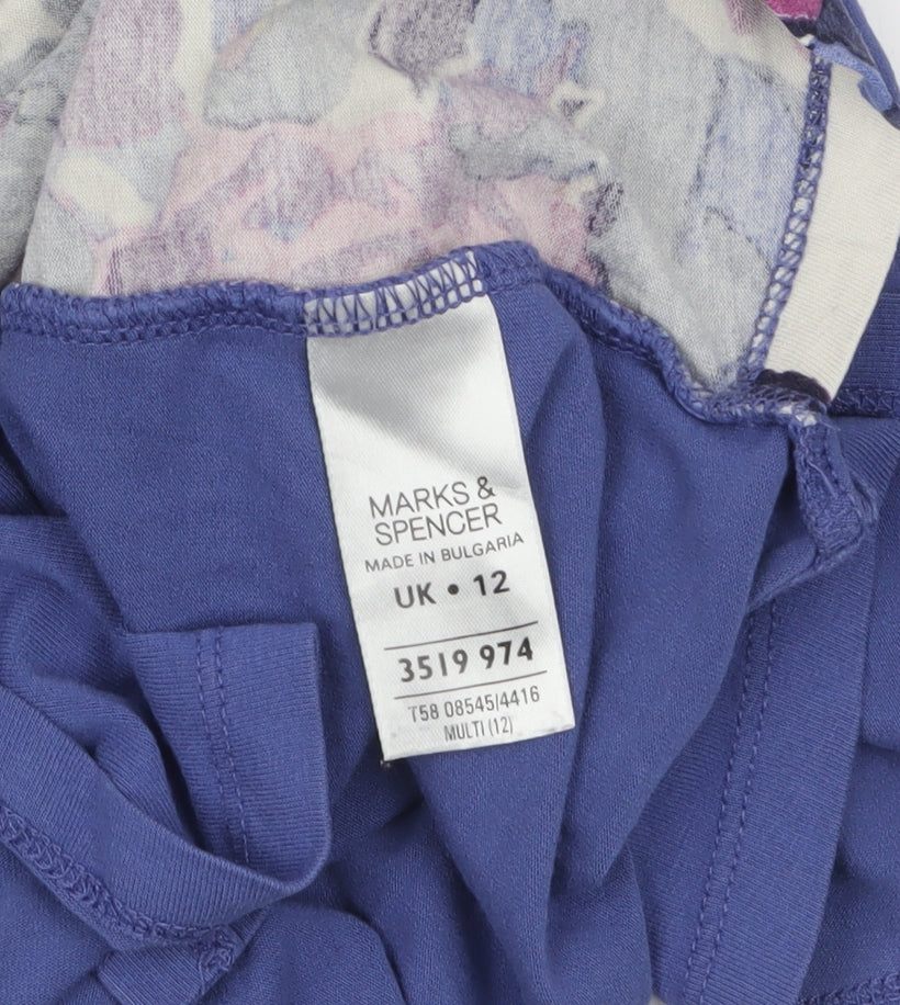 Marks and Spencer Women’s Blue Floral Tunic Blouse UK 12