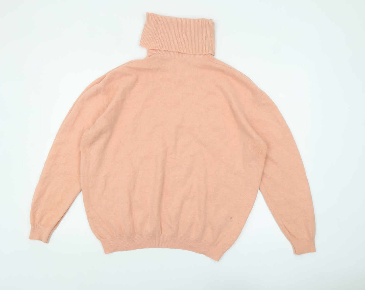 Marks and Spencer Women Peach Angora Roll Neck Jumper Size 20