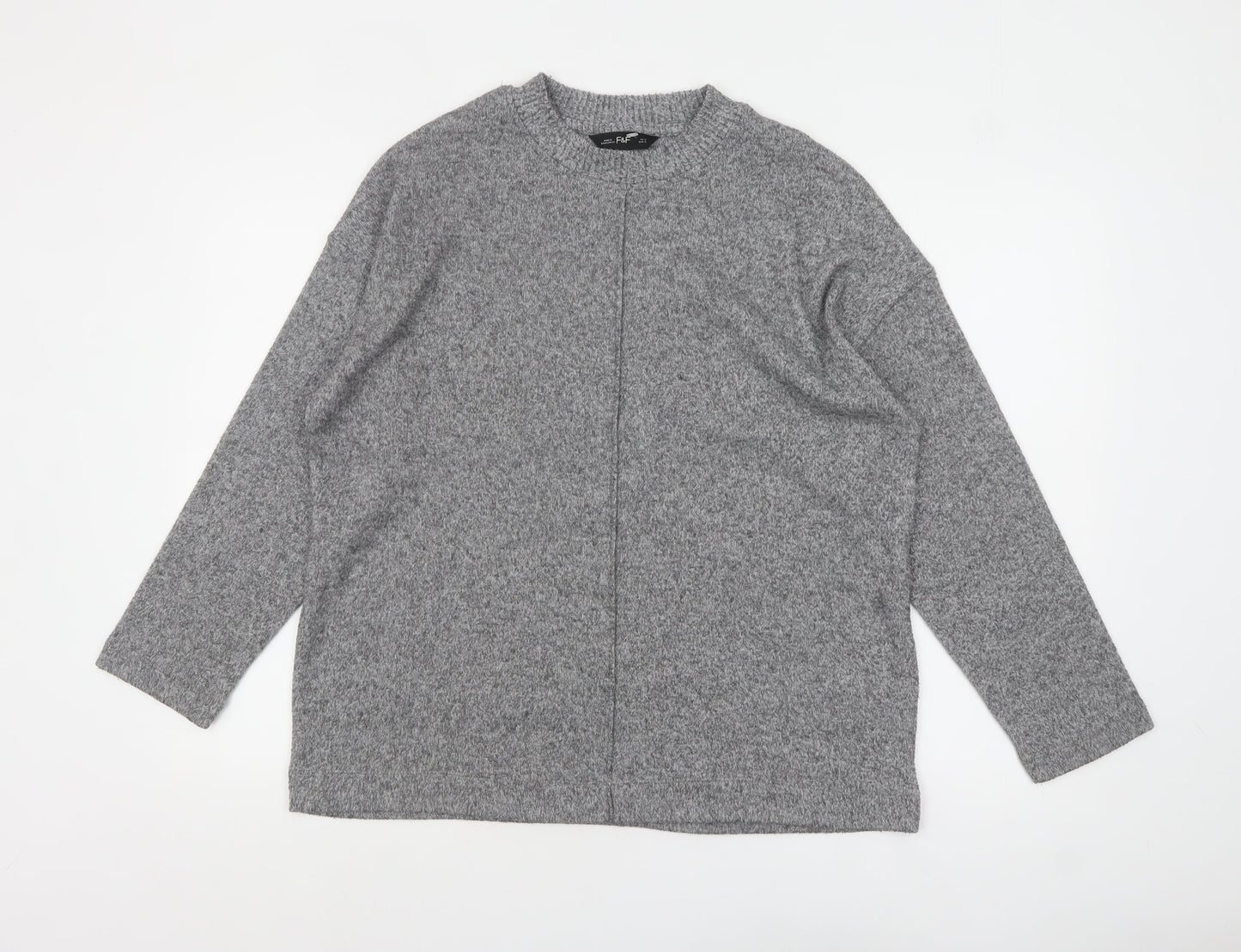 F&F Women's Grey Crew Neck Pullover Jumper Size M