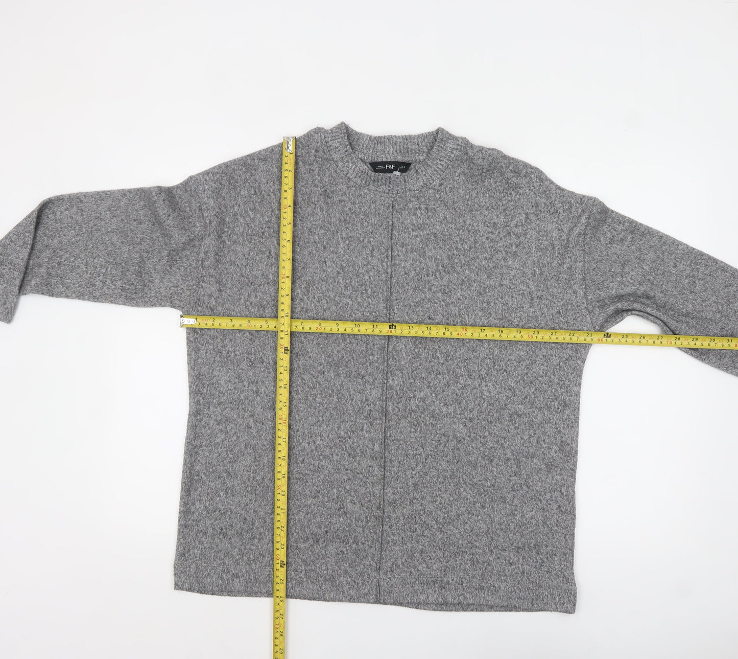 F&F Women's Grey Crew Neck Pullover Jumper Size M