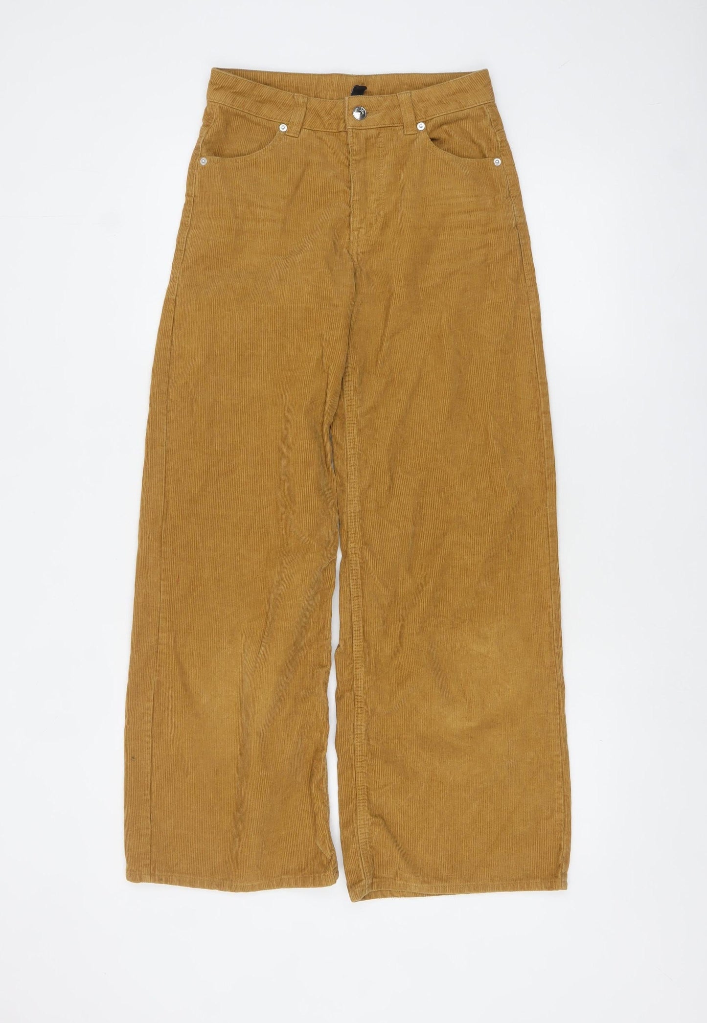 H&M Divided Women's Brown Corduroy Wide-Leg High Rise Trousers Size 4