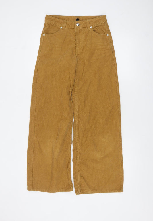 H&M Divided Women's Brown Corduroy Wide-Leg High Rise Trousers Size 4