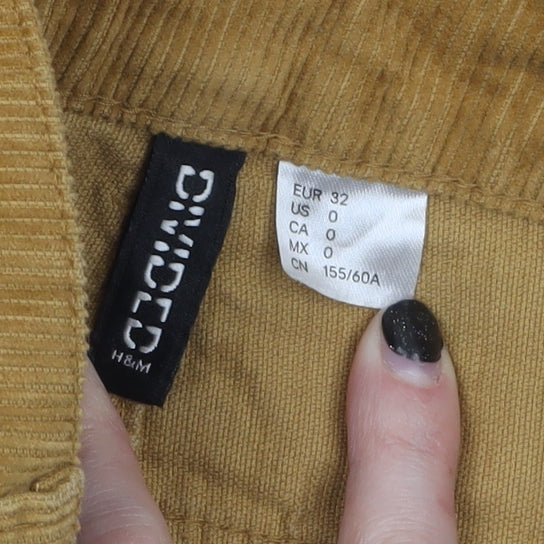H&M Divided Women's Brown Corduroy Wide-Leg High Rise Trousers Size 4