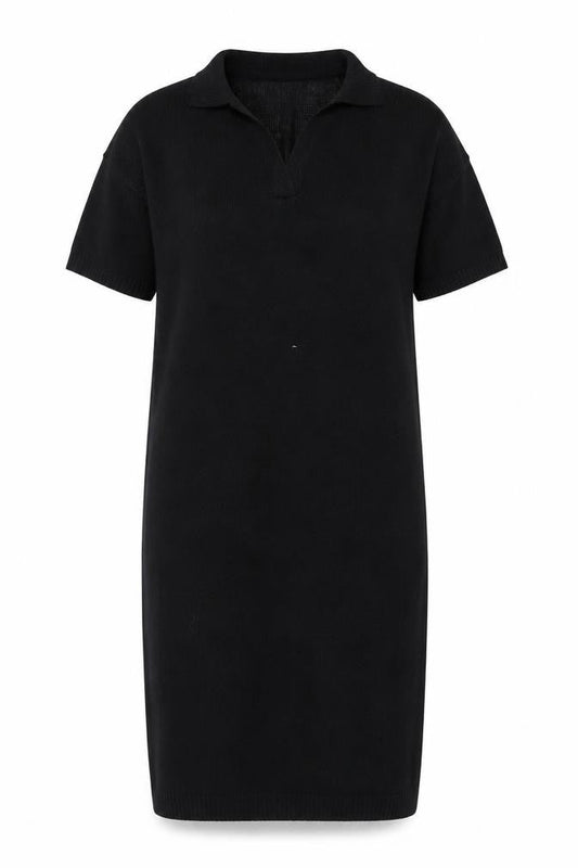 Primark Women’s Black Collared Knit Midi T-Shirt Dress Size S
