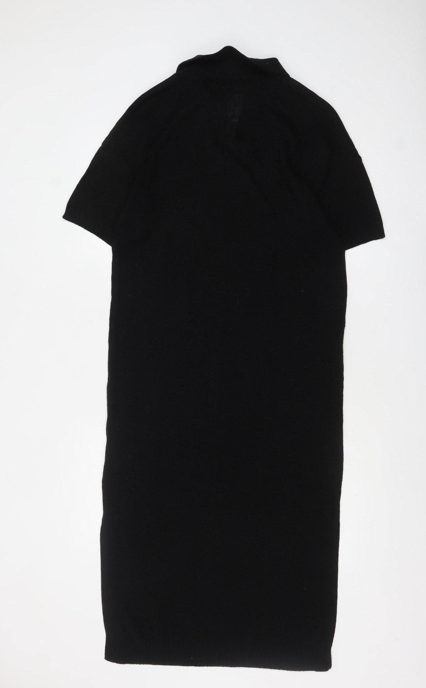 Primark Women’s Black Collared Knit Midi T-Shirt Dress Size S