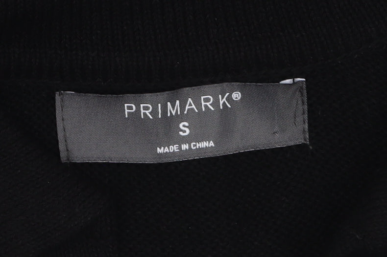 Primark Women’s Black Collared Knit Midi T-Shirt Dress Size S