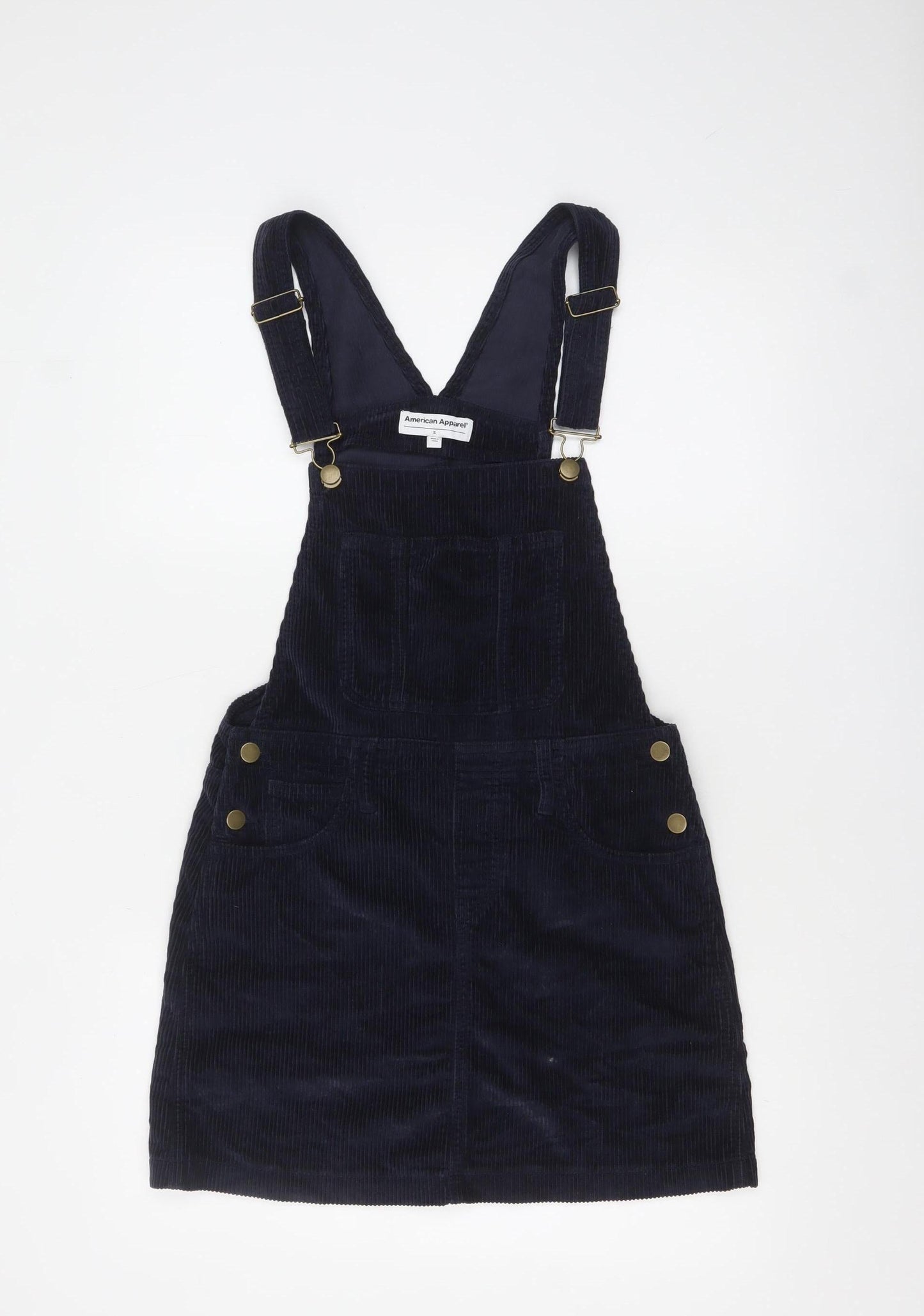 American Apparel Women's Blue Corduroy Pinafore Dress S
