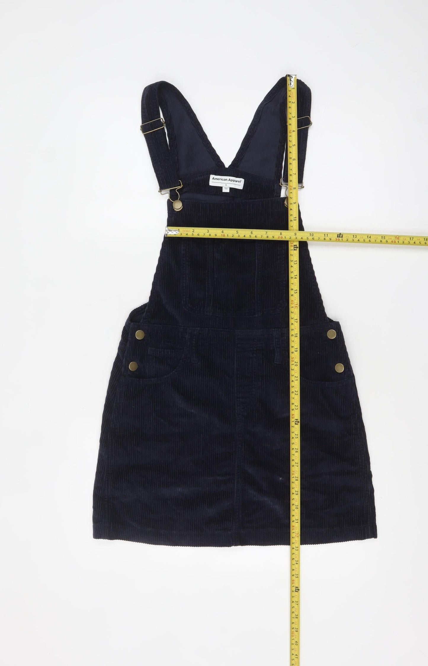 American Apparel Women's Blue Corduroy Pinafore Dress S