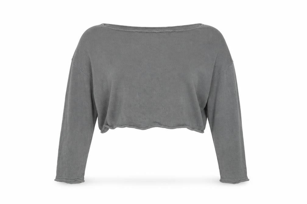 Stradivarius Women Grey Boat Neck Knit Pullover Jumper Size 12
