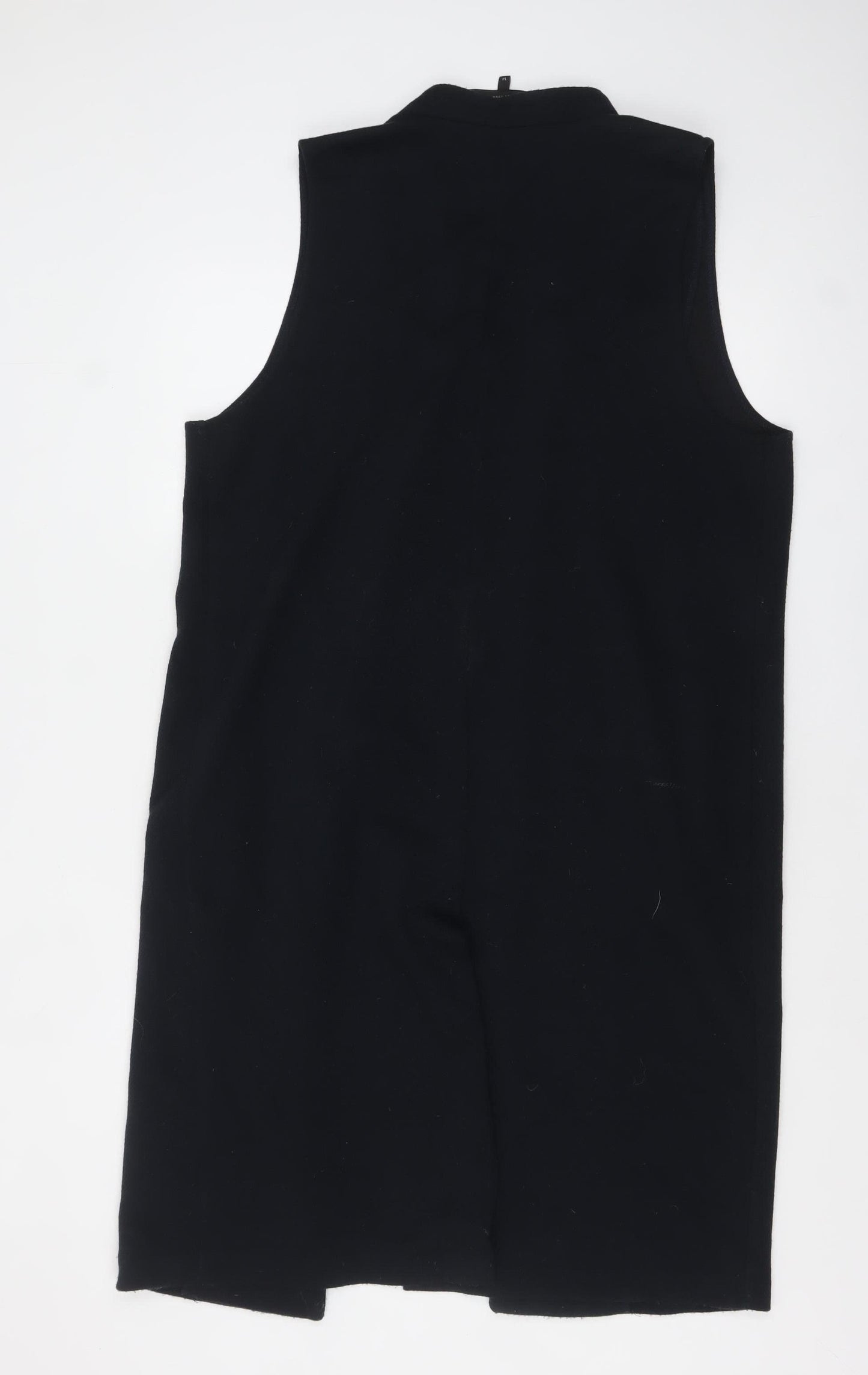 River Island Women's Black Long Waistcoat Size 14 Sleeveless Knit