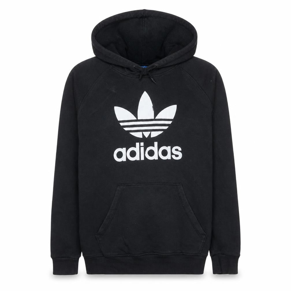 Adidas Men's Black Pullover Hoodie L Regular Fit Trefoil Logo