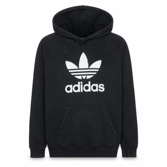 Adidas Men's Black Pullover Hoodie L Regular Fit Trefoil Logo