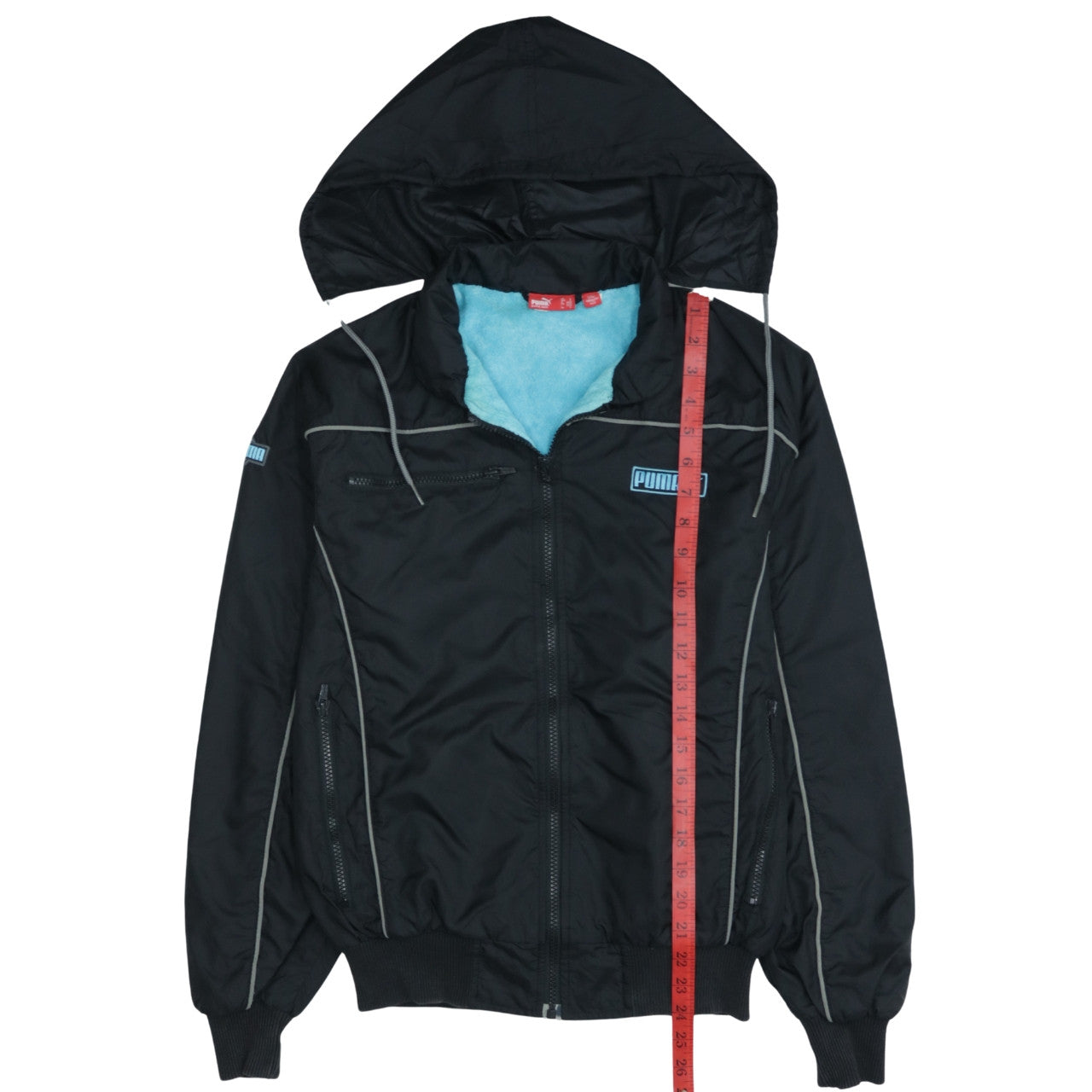 Puma Men's Black Hooded Windbreaker Jacket Size S Lightweight