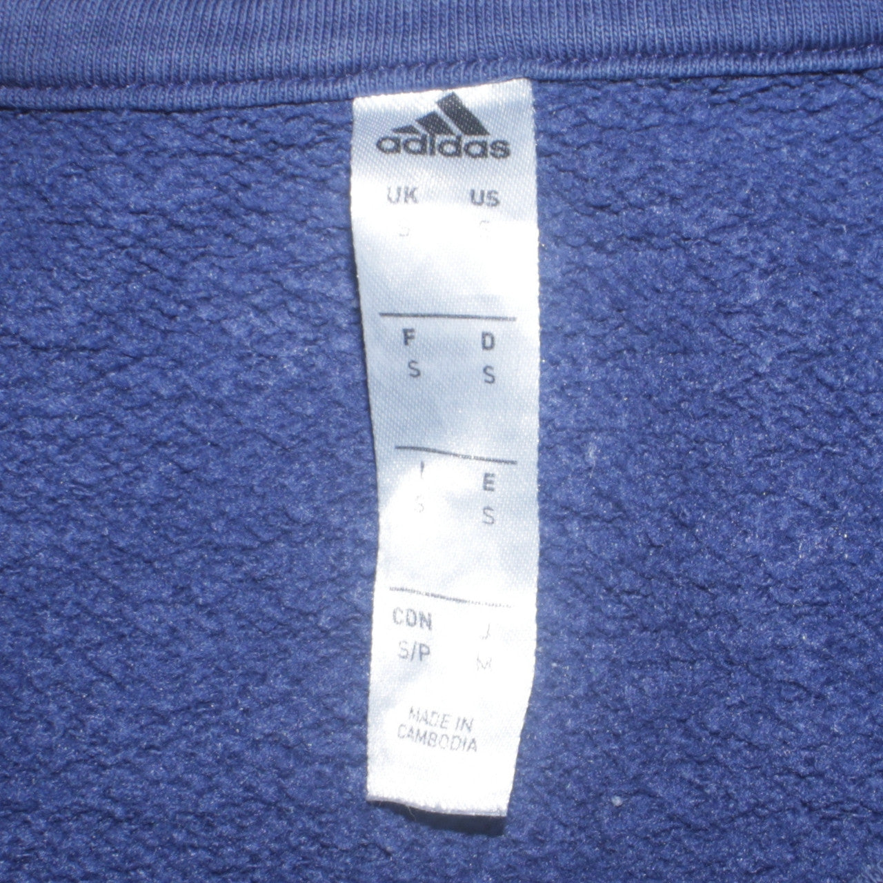 Adidas Men's Blue Crew Neck Sports Sweatshirt Size S
